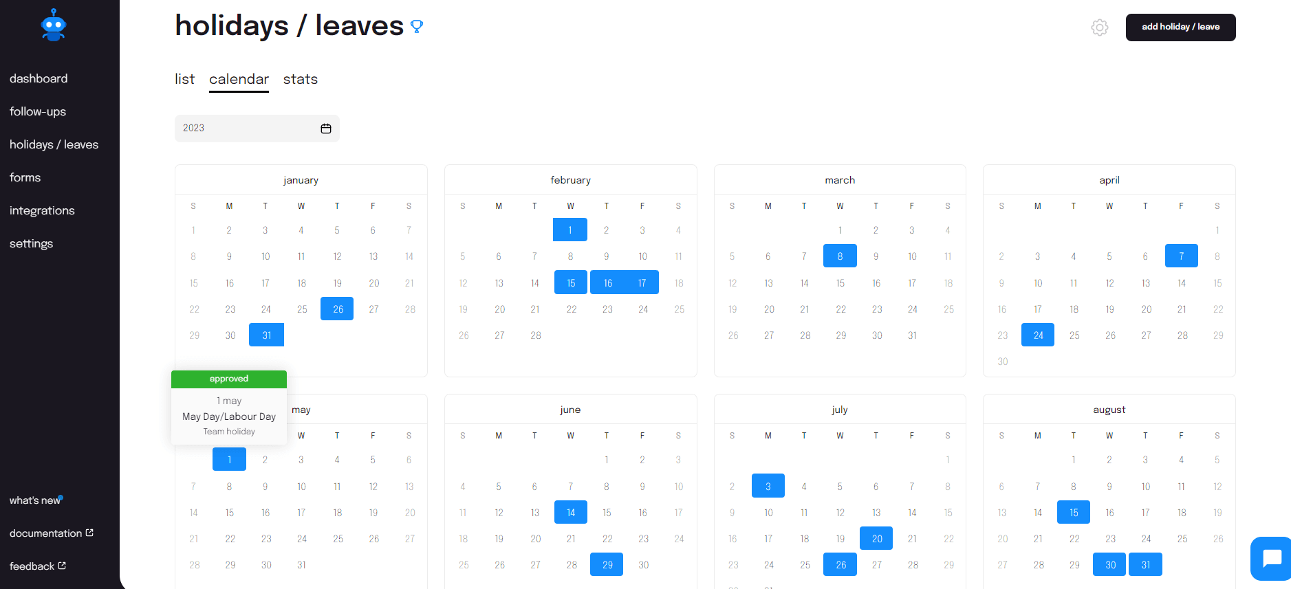 Holiday Calendar
