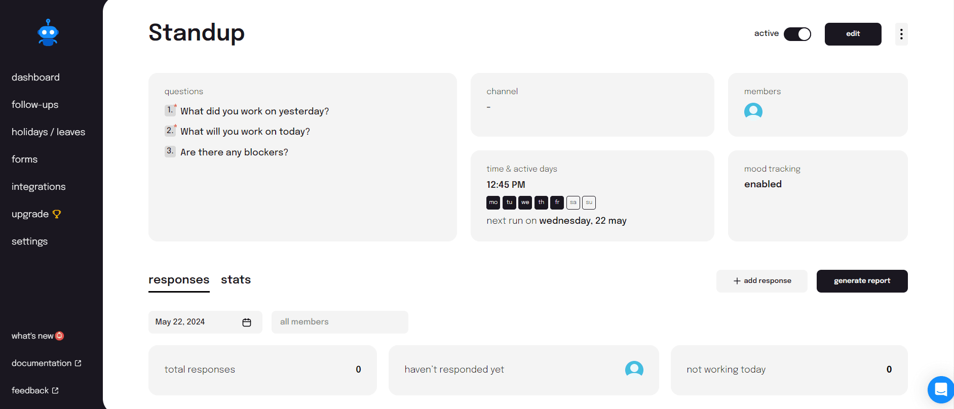 Sup bot submit response via Web app
