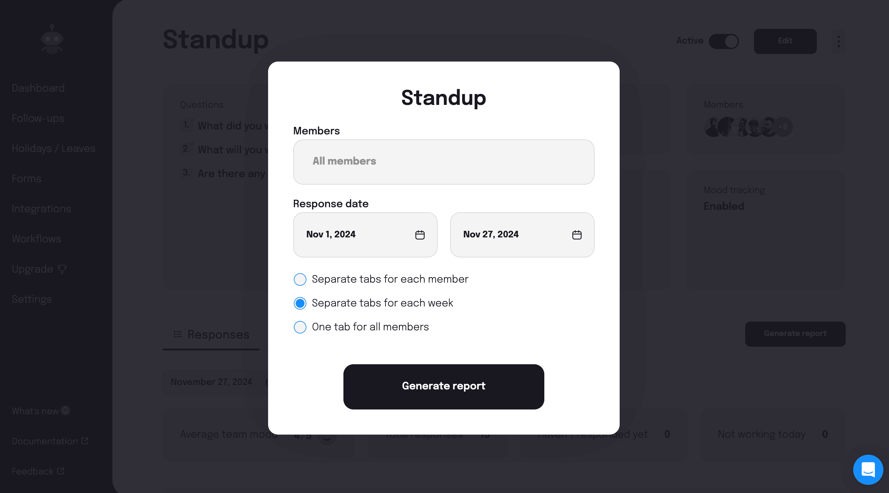 Sup Bot | Export follow-up responses
