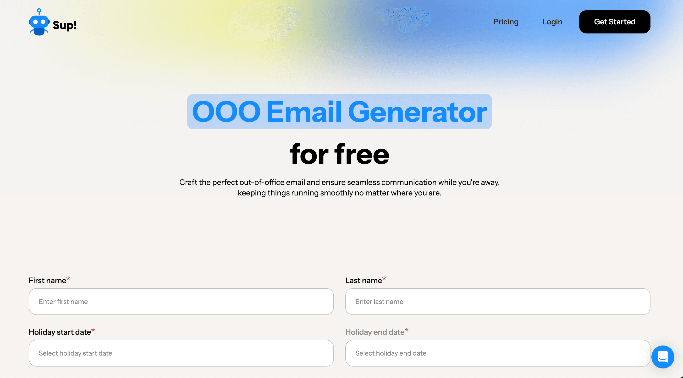 Sup Bot | Free OOO Email generator